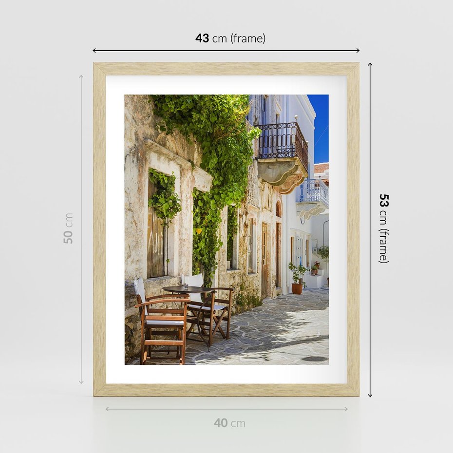 Plakat w ramie 40x50 - Zaklęta Przestrzeń - uliczka, perspektywa - rama drewno