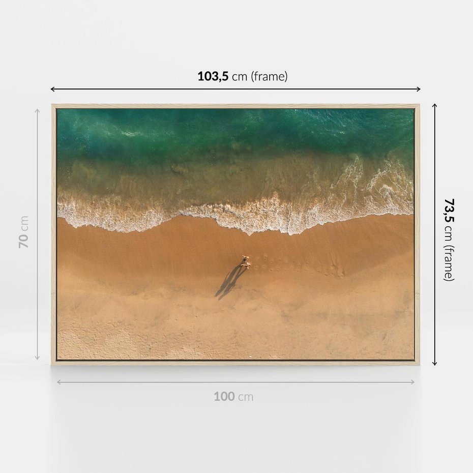 Obraz w ramie 100x70 - Oaza Relaksu - plaża, morze - rama drewno