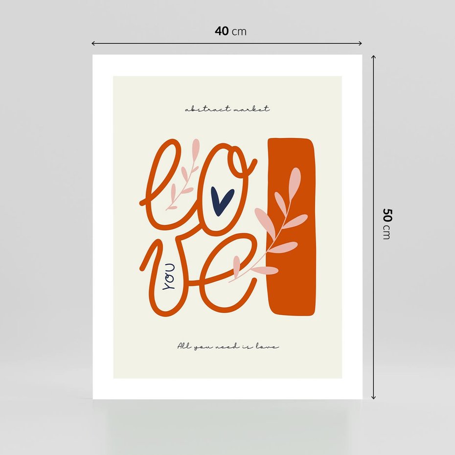 Plakat bez ramy 40x50 - Pastelowa Siła Miłości - miłość, love