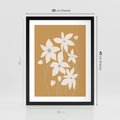Plakat w ramie 30x40 - Kwiatowy Spektakl - minimalistyczne kwiaty, na pomarańczowym tle - rama czarna