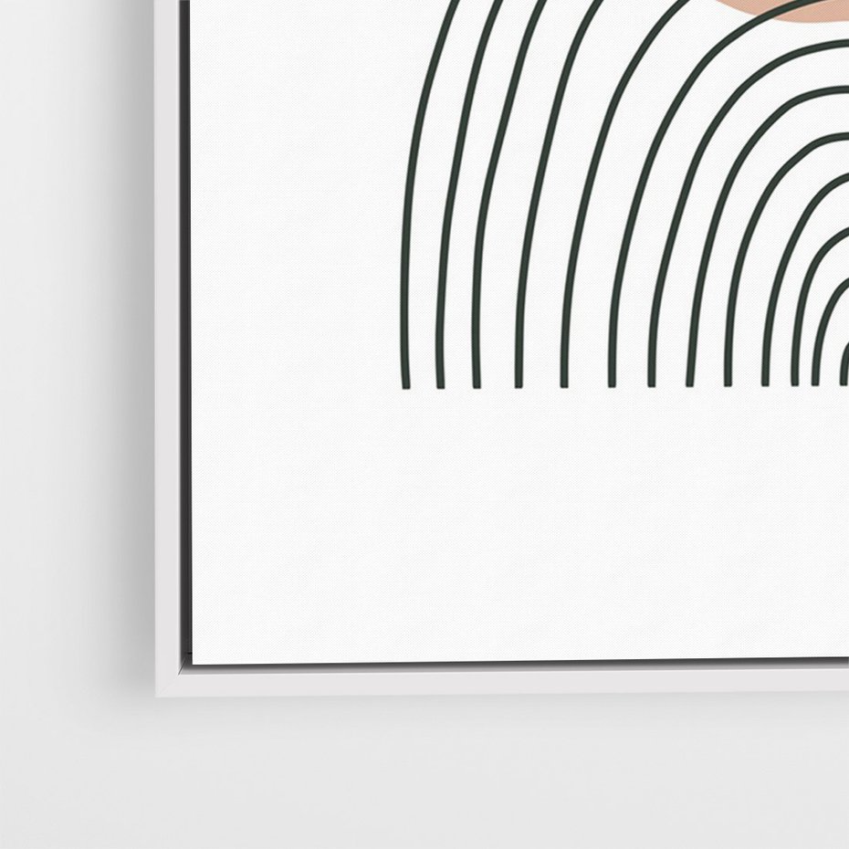 Obraz w ramie 80x120 - Przenikające Widzenia - półkola, koło - rama biała