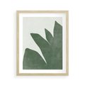 Plakat w ramie 40x50 - Oaza Harmonii - abstrakcyjny kształt, zielony plakat - rama drewno