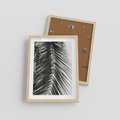 Plakat w ramie 30x40 - Liść Palmy: Egzotyczny Detal Natury - palma, liść palmy - rama drewno