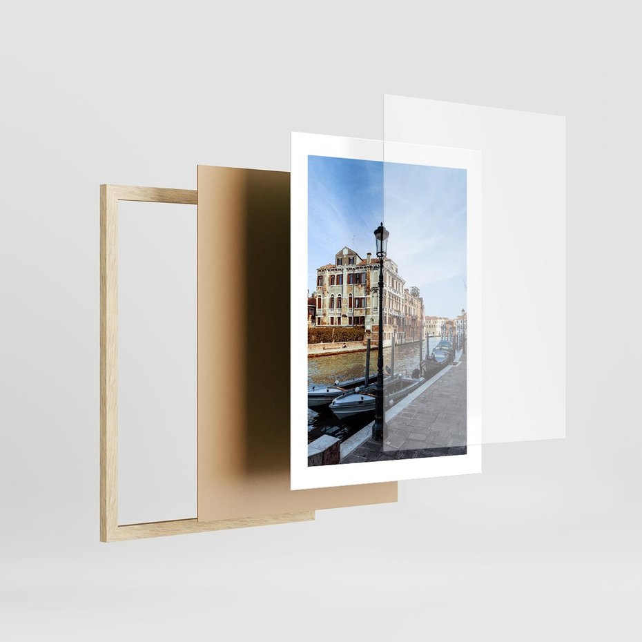 Plakat w ramie 30x40 - Kanały Wenecji - Wenecja, kanały - rama drewno
