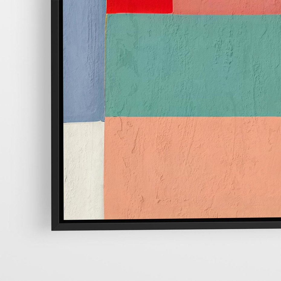 Obraz w ramie 50x50 - Bezgraniczne Nastroje Harmonii - abstrakcyjne geometryczne kształty, olejny obraz - rama czarna