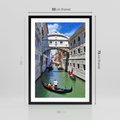 Plakat w ramie 50x70 - Romantyczna gondola w Wenecji - Wenecja, gondola - rama czarna