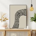 Obraz w ramie 70x100 - Migotliwa Innowacyjna Ekspresja - boho plakat, czarne kropki kreski - rama czarna