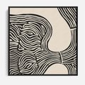 Obraz w ramie 50x50 - Harmonijne Kształty - abstrakcyjne ryciny, czarno biały - rama czarna