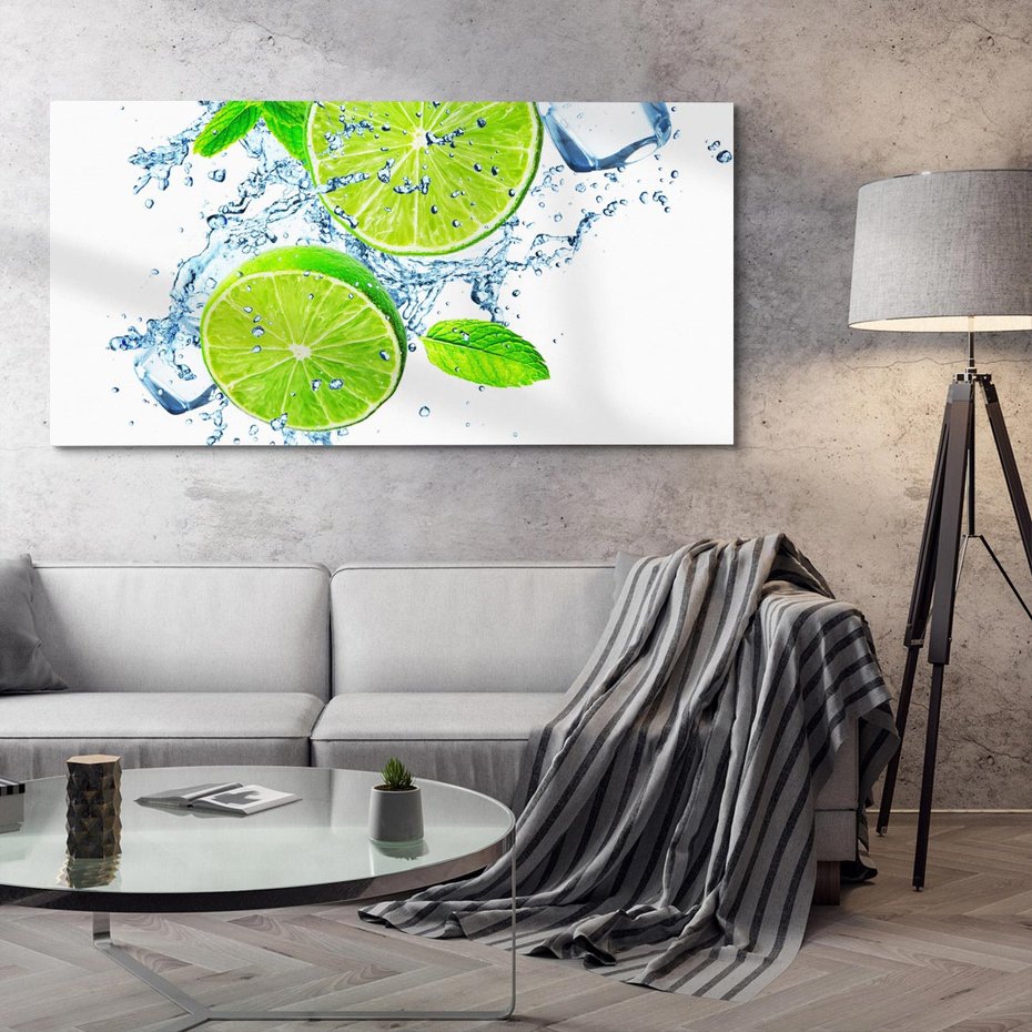 Obraz na płótnie 120x60 - Świeżość i Witalność - limonka, owoce