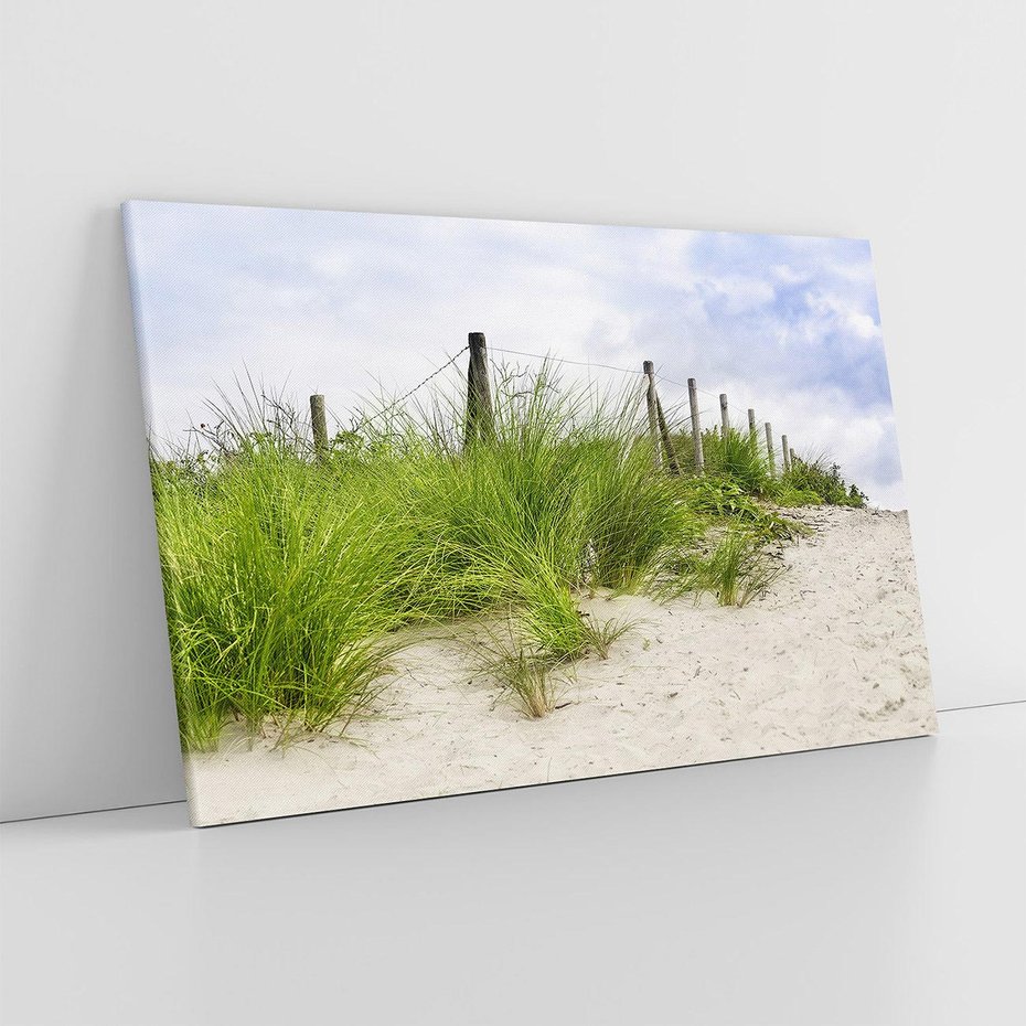 Obraz na płótnie 120x80 - Rajskie wydmy nad plażą - plaża, wydmy