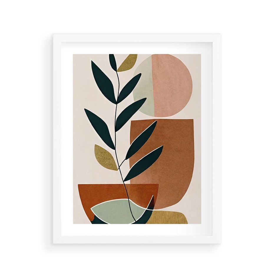 Plakat w ramie 40x50 - Boho Taniec Stylu - boho obraz, abstrakcja - rama biała