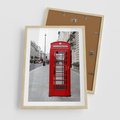 Plakat w ramie 50x70 - Londyńska budka w perspektywie - budka, Londyn - rama drewno