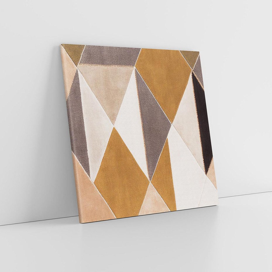 Obraz na płótnie 80x80 - Odblaski niespełnionych marzeń - kompozycja z trójkątów, mix kolorów ziemi