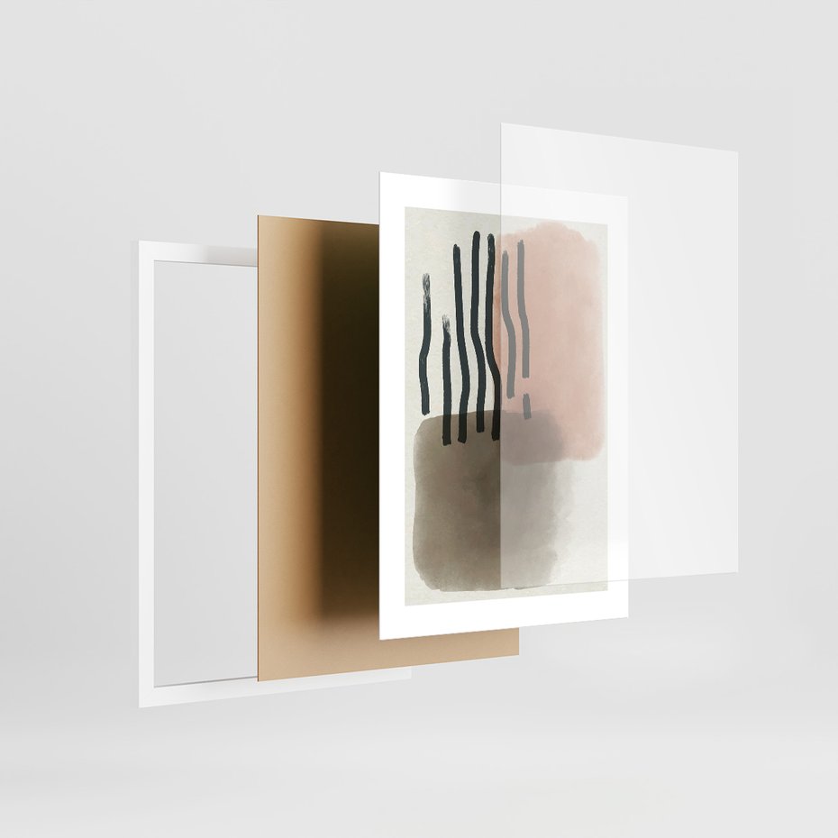 Zestaw obrazy w ramie 30x40 galeria - Nowoczesne, abstrakcja, plakat - rama biała
