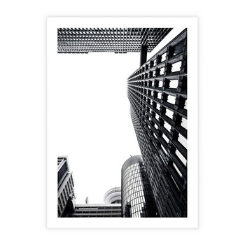 Plakat bez ramy 30x40 - Monochromatyczna Sceneria Wieżowców - architektura, wieżowce