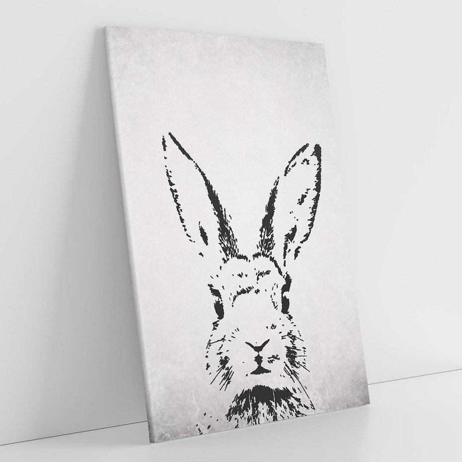 Obraz na płótnie 50x70 - Szkicowany królik w grafice - szkic, królik