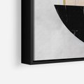 Obraz w ramie 70x100 - Biało-Czarne Formy - nowoczesna geometria, koło - rama czarna