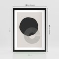 Plakat w ramie 30x40 - Migotliwa Opowieść - abstrakcyjna kompozycja, okręgi - rama czarna