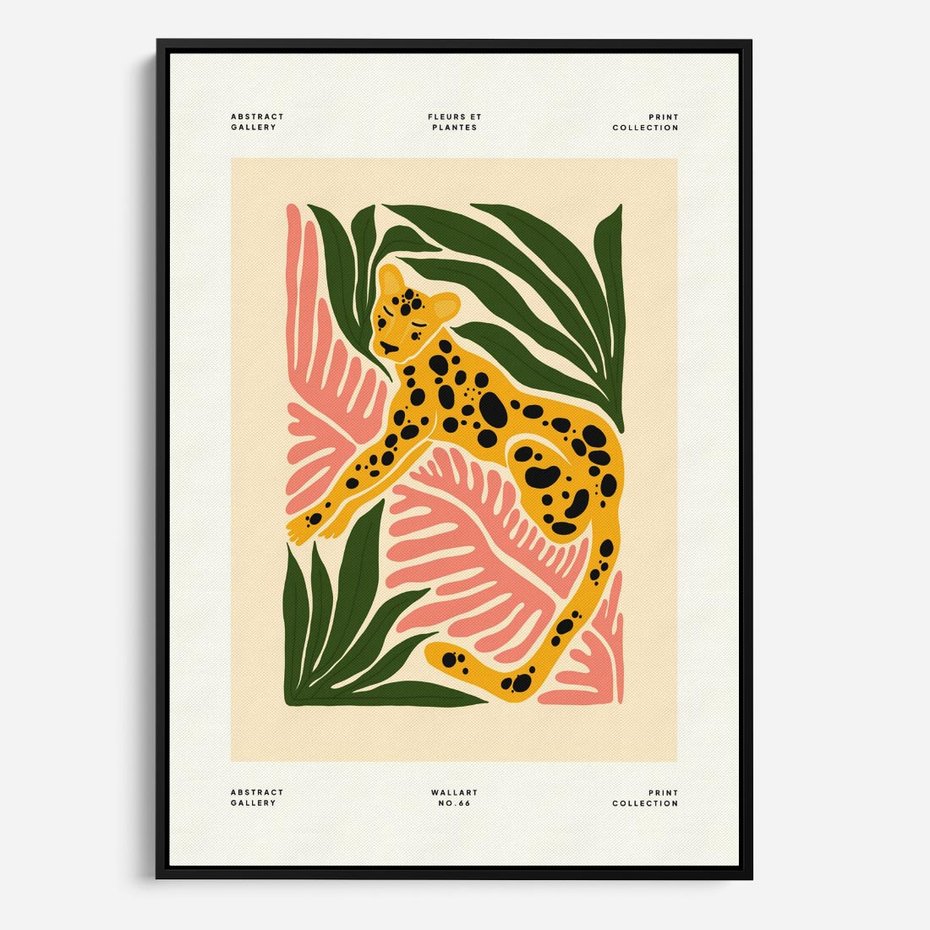 Obraz w ramie 70x100 - Rozkwitające Odbicia - nowoczesny plakat, gepard - rama czarna