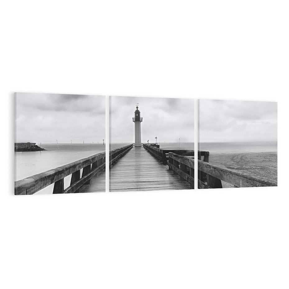 Obraz na płótnie 120x40 - Romantyczny pomost z latarnią - pomost, latarnia