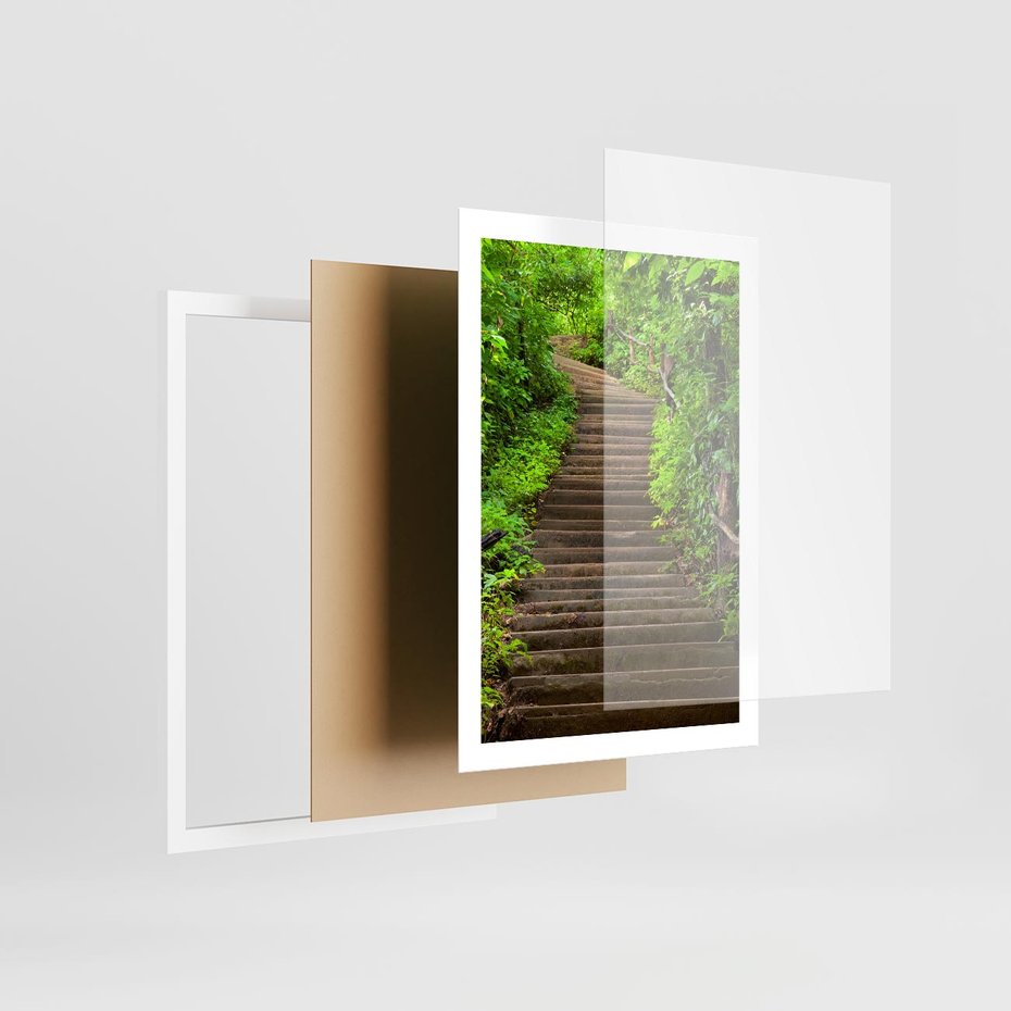 Plakat w ramie 50x70 - Magia Leśnej Ścieżki - ścieżka, w lesie - rama biała