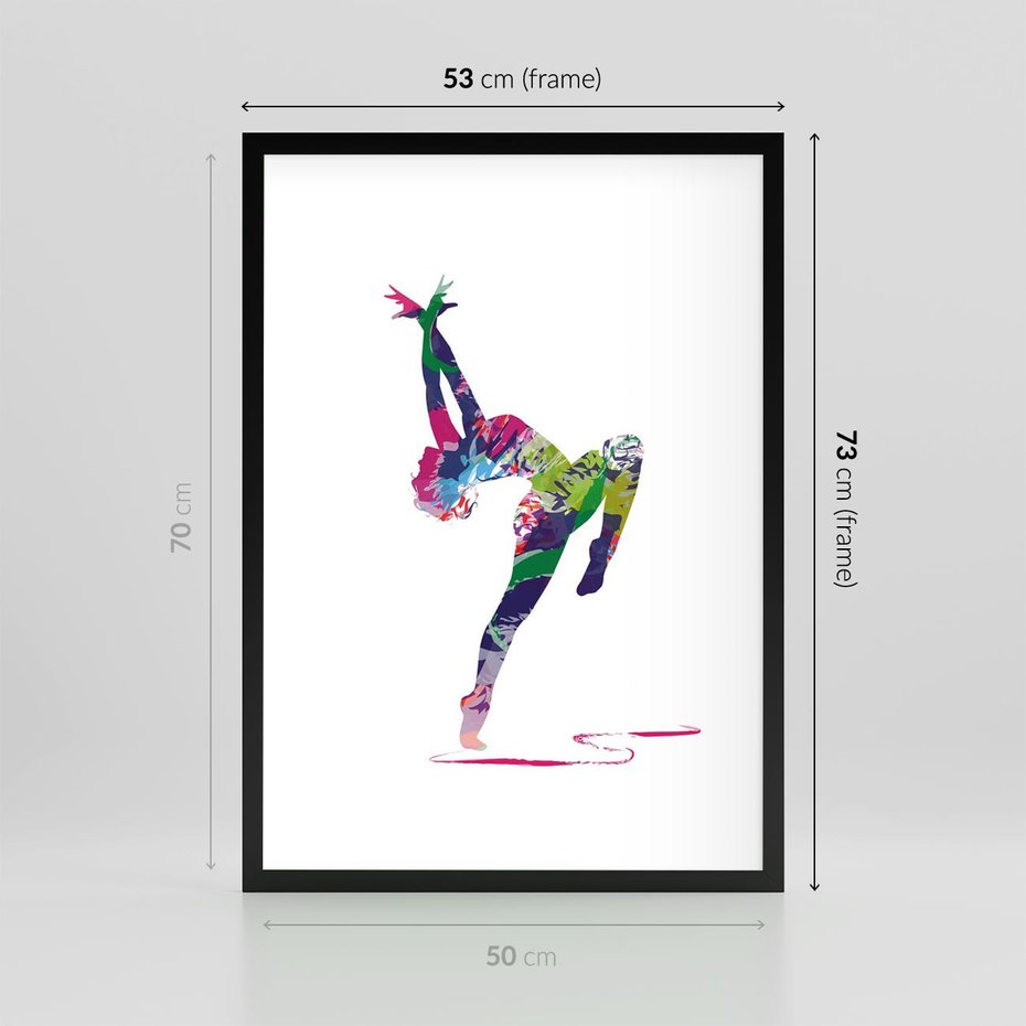 Plakat w ramie 50x70 - Taniec w akwareli - taniec, akwarela - rama czarna