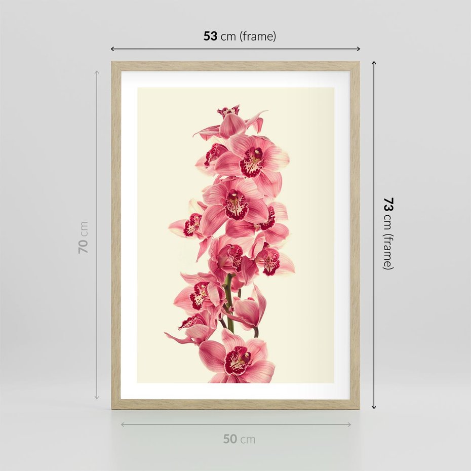 Plakat w ramie 50x70 - Orchidea w spa - relaks - orchidea, spa - rama drewno