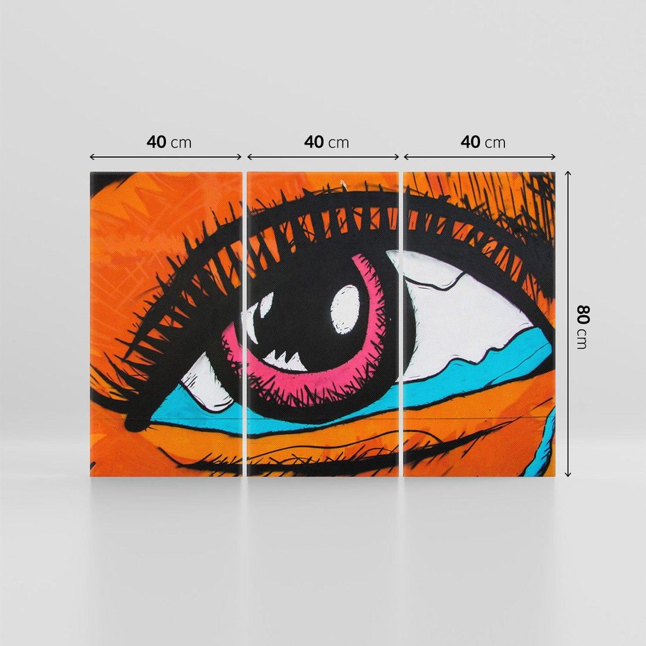 Obraz na płótnie 120x80 - Artystyczne spojrzenie: oko w graffiti - oko, graffiti