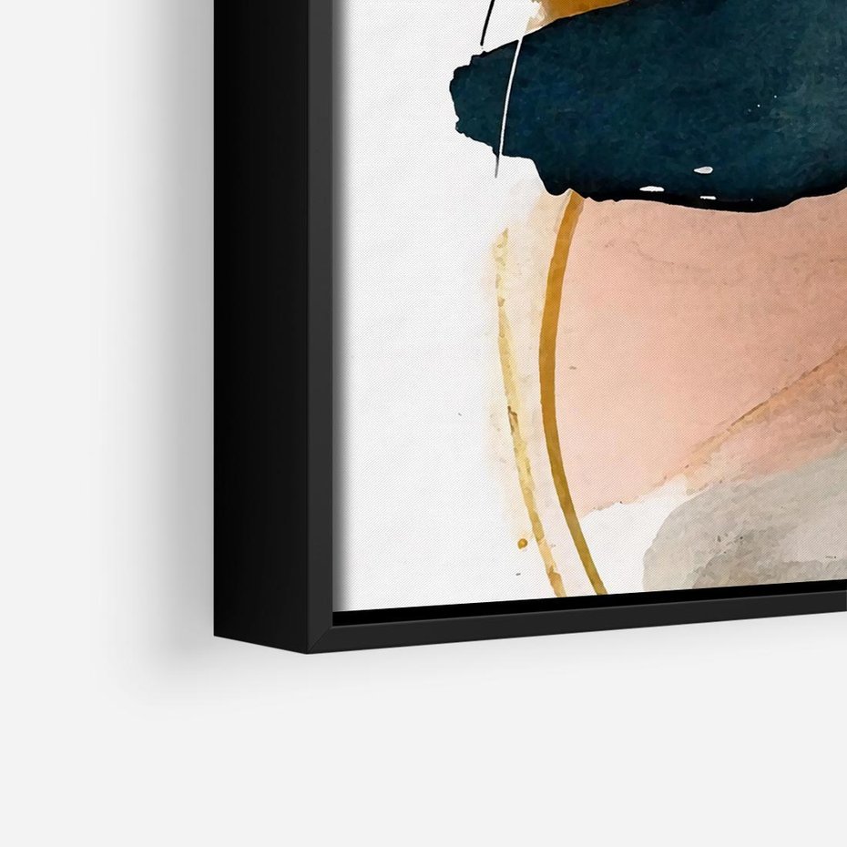 Obraz w ramie 50x50 - Migocące Impresje Przestrzeni - abstrakcyjny obraz, kolory ciepłe - rama czarna