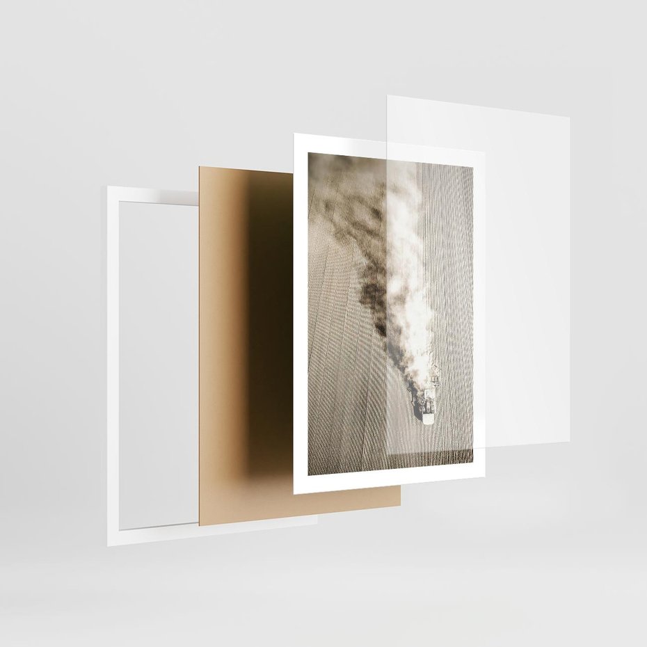 Plakat w ramie 50x70 - Żniwa na Wsi - pole, traktor na polu - rama biała