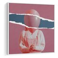 Obraz w ramie 80x80 - Kolaż Wyobraźni - kolaż zdjęć, styl retro - rama biała