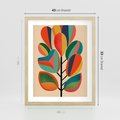 Plakat w ramie 40x50 - Wnętrza Kształtów - abstrakcyjny kolorowy tęczowy obraz, inspiracje roślinne - rama drewno