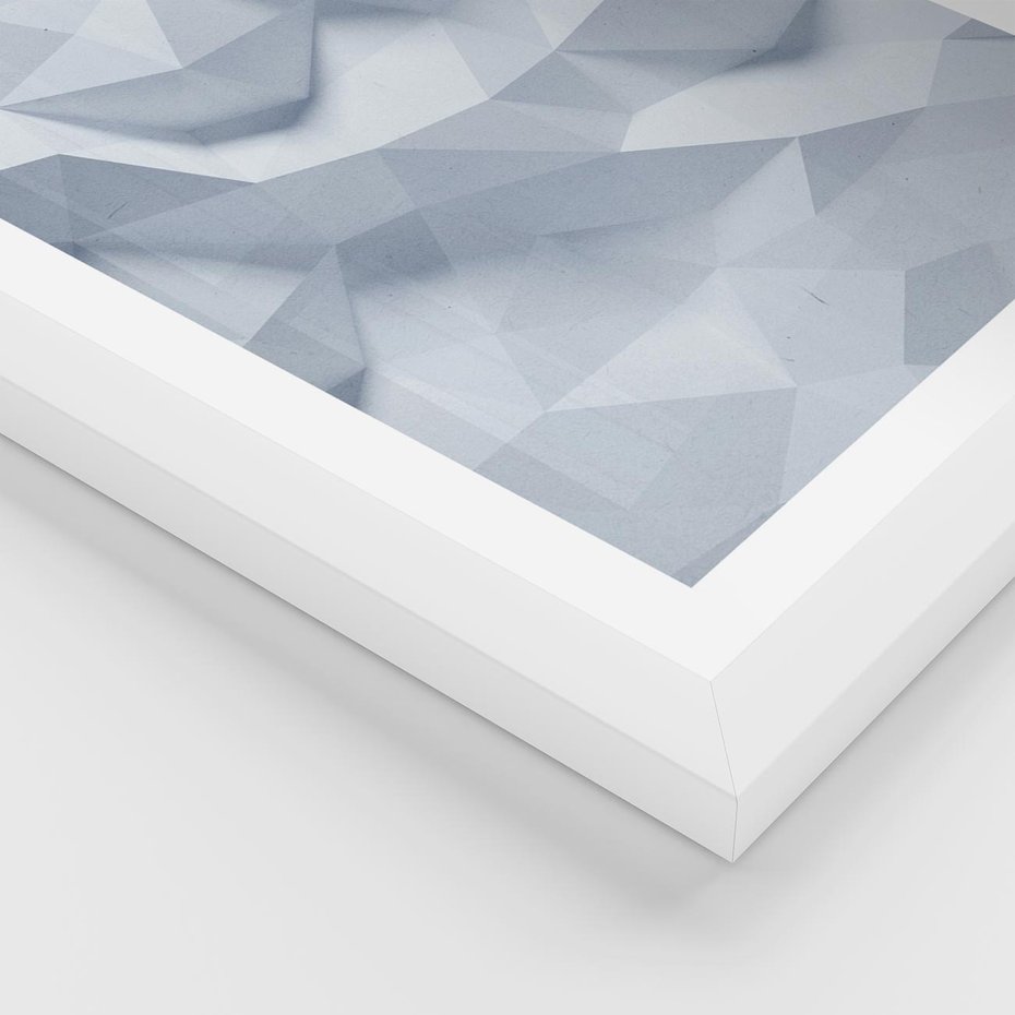 Plakat w ramie 30x40 - Trójwymiarowa geometria - geometria, 3d - rama biała