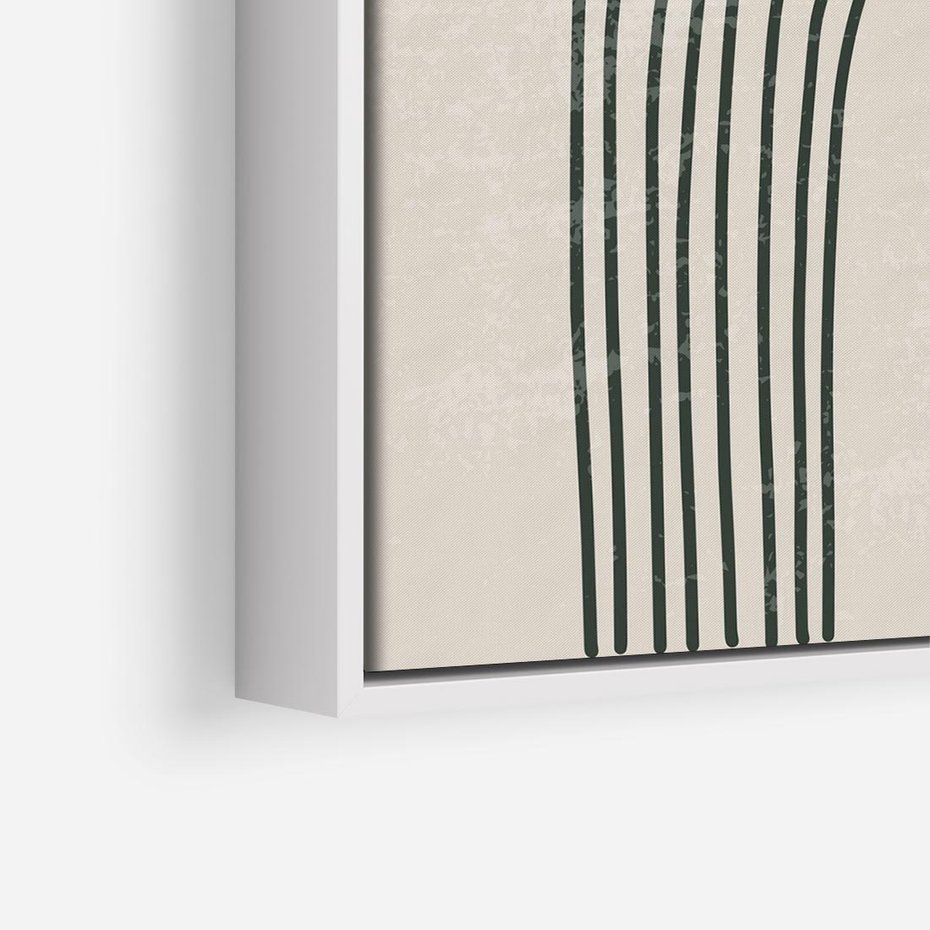 Obraz w ramie 50x50 - Intrygujące Zagięcia - boho plakat, czarna tęcza - rama biała