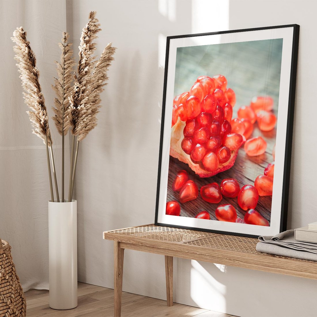 Plakat w ramie 40x50 - Granatowa Inspiracja Kuchni - granat, kuchnia - rama czarna