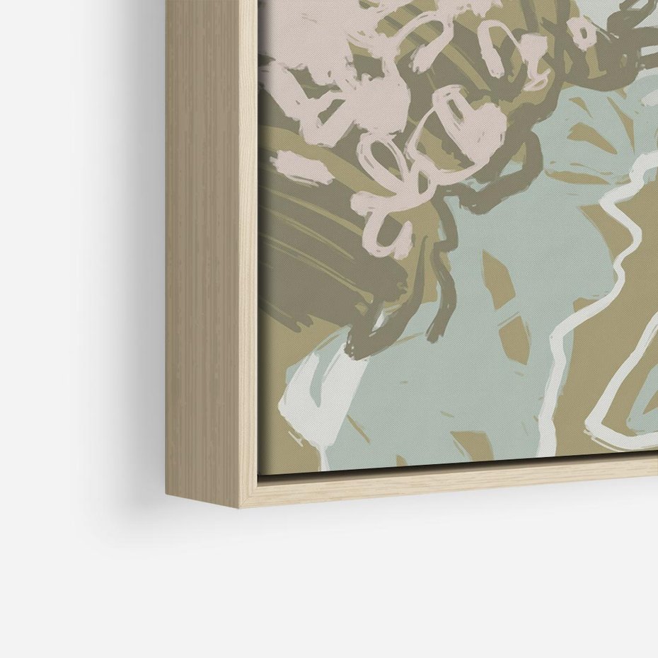 Obraz w ramie 80x80 - Wizja Przestrzeni - pastelowy krajobraz, nowoczesny plakat - rama drewno