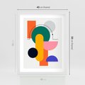 Plakat w ramie 40x50 - Harmonijne Przenikanie Form - nowoczesna sztuka, geometryczna kolorowa grafika - rama biała