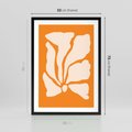 Plakat w ramie 50x70 - Wibracje Barw - abstrakcyjny boho plakat, pomarańczowe tło - rama czarna