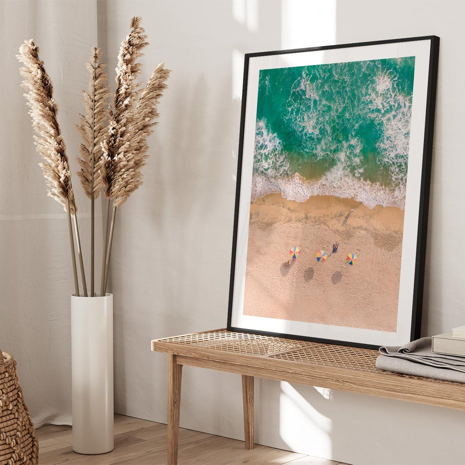 Plakat w ramie 30x40 - Letnie Wakacje na Horyzoncie - plaża, morze - rama czarna