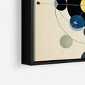Obraz w ramie 50x50 - Bezgraniczny Taniec Światła - abstrakcyjna geometryczna kompozycja, koła linie - rama czarna