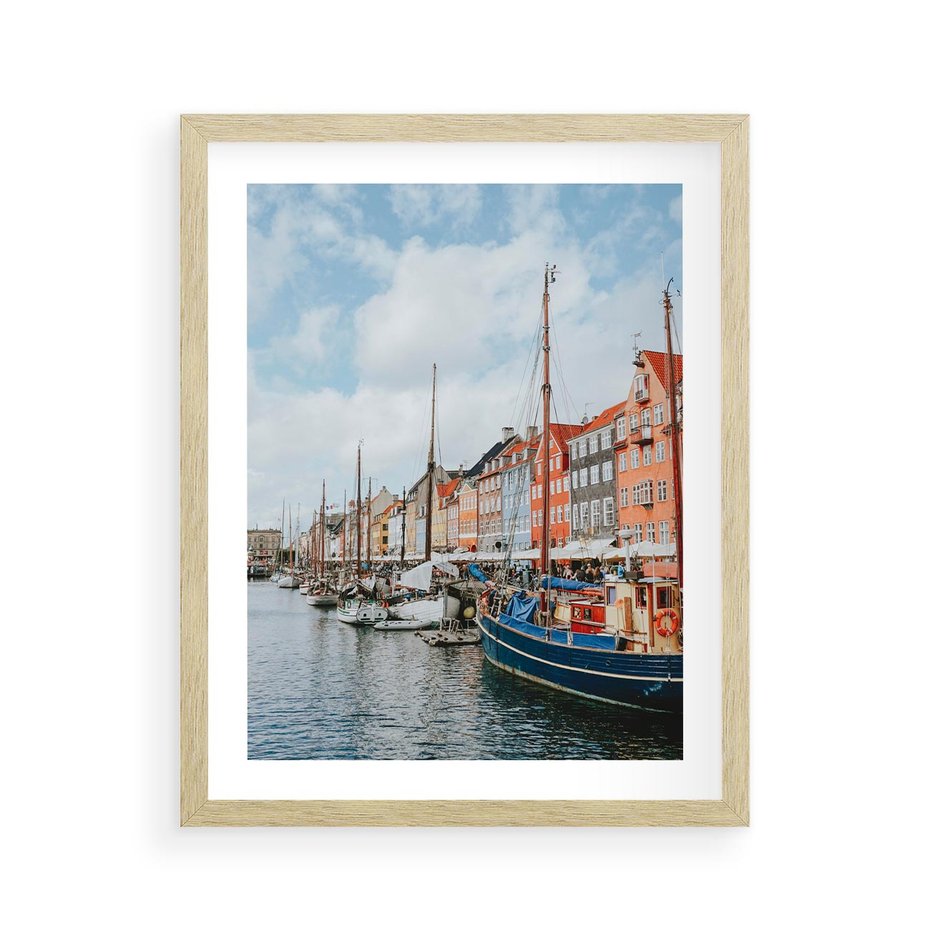 Plakat w ramie 40x50 - Wibracje Miejskiego Klimatu - Dania, Kopehaga - rama drewno