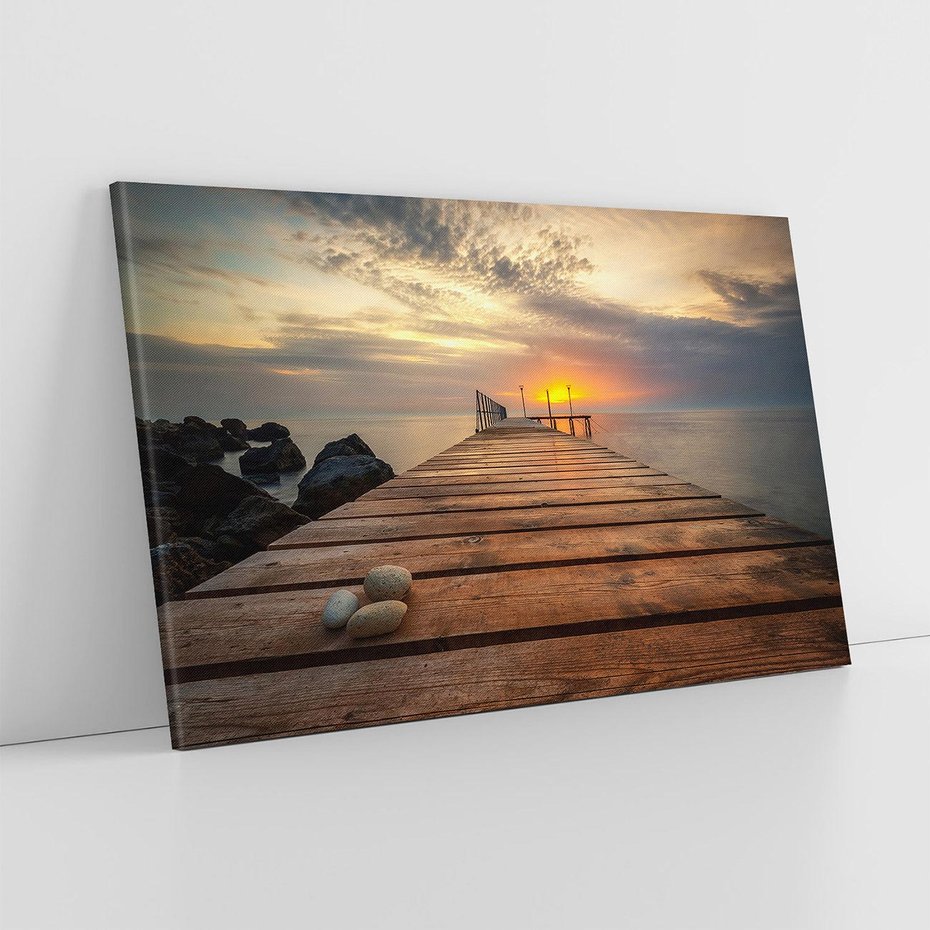 Obraz na płótnie 120x80 - Molo nad bułgarskim morzem - Bułgaria, molo