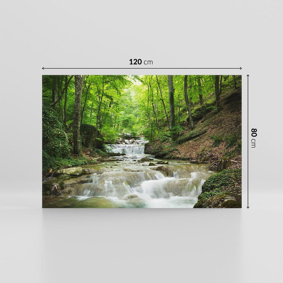 Obraz na płótnie 120x80 - Plączący się strumień - rzeka, strumień