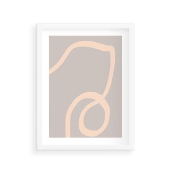 Plakat w ramie 30x40 - Wystylizowana Rewolucja - minimalistyczny obraz, nowoczesny - rama biała