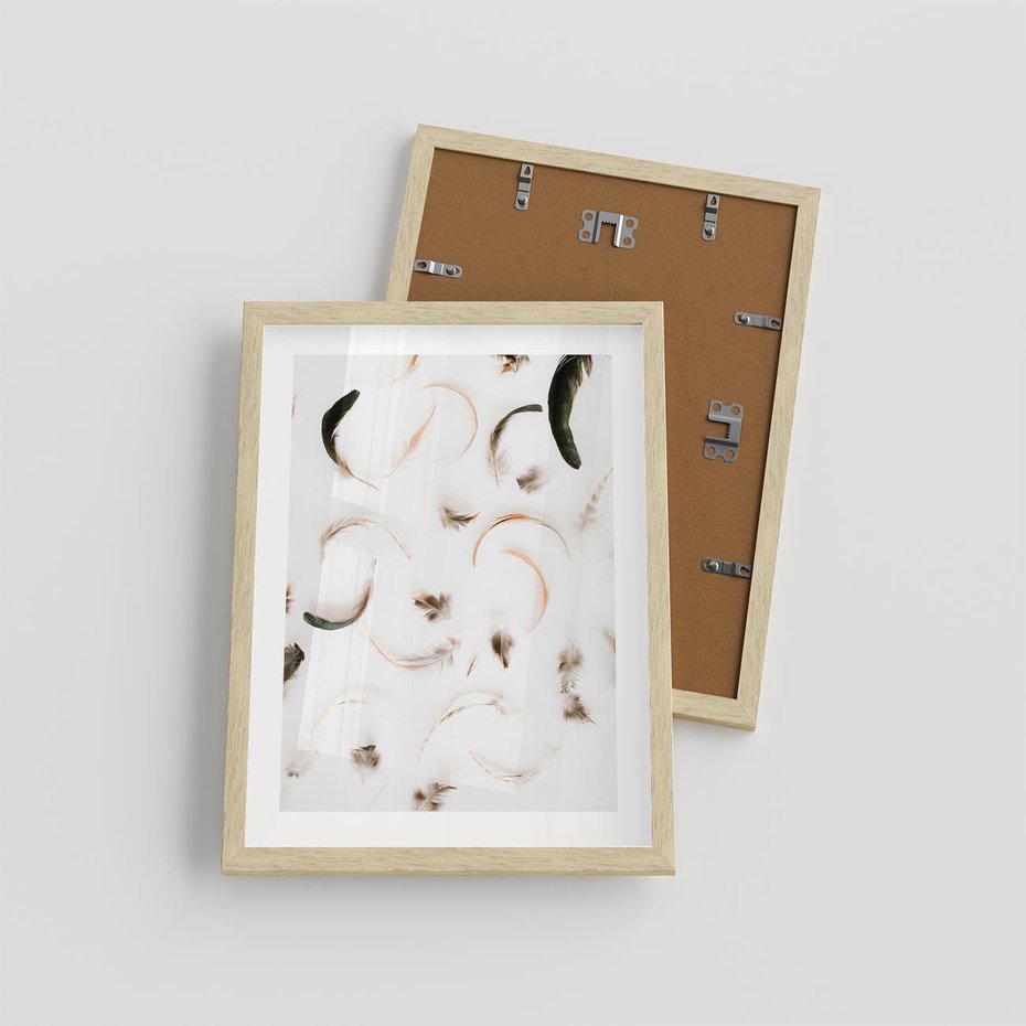 Plakat w ramie 30x40 - Kompozycja z Piór - pióra, kompozycja - rama drewno