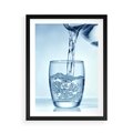 Plakat w ramie 50x70 - Chłodząca szklanka wody - szklanka, wody - rama czarna