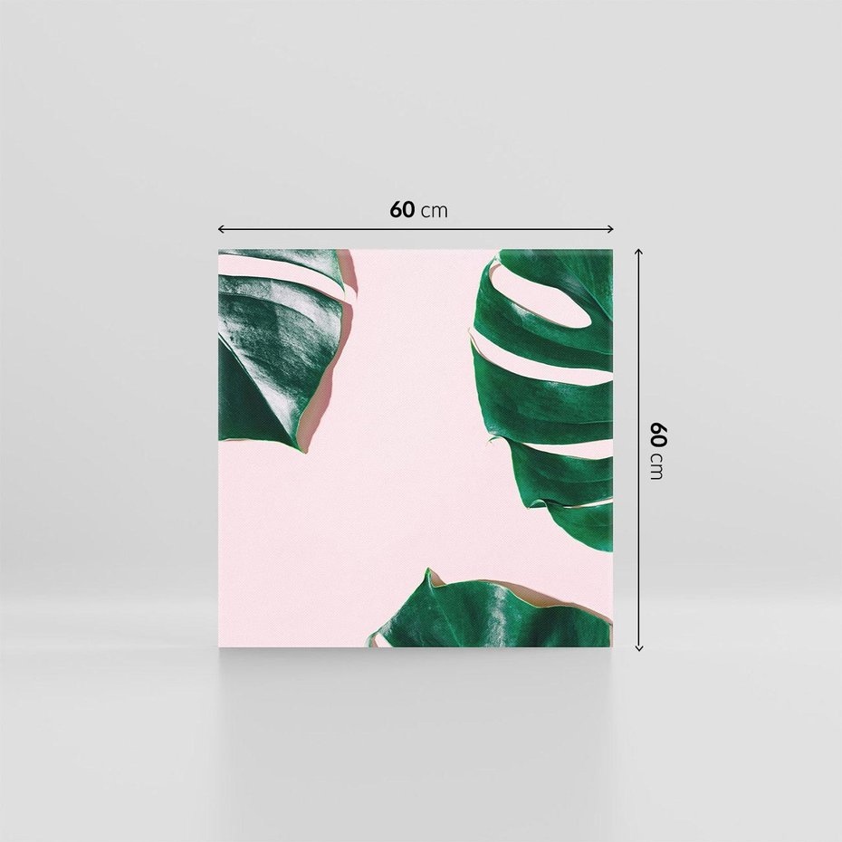 Obraz na płótnie 60x60 - Siła Natury - liście, monstera