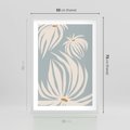 Plakat w ramie 50x70 - Kwiatowe Kształty - kwiaty, nowoczesne i minimalistyczne - rama biała