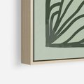 Obraz w ramie 50x70 - Zielonkawy Uścisk Natury - abstrakcyjny zielony motyw, skandynawski design - rama drewno
