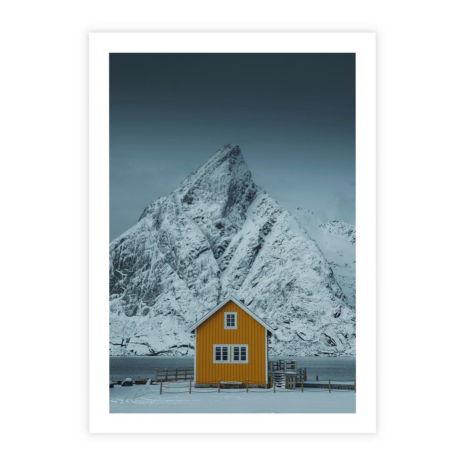 Plakat bez ramy 30x40 - Urok Norweskich Domków - Skandynawia, Norwegia